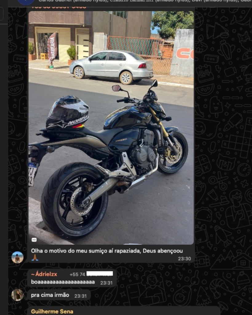 Moto conquistada Deus abençoou